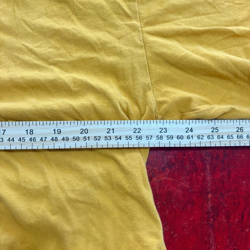 Oversized Mustard Yellow “Sweet as Honeydew” Graphic Crop Top L Short Sleeves - Picture 6 of 7